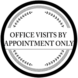 Office Visits by Appointment Only Badge